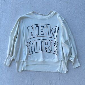 Free People We The Free Graphic Camden Sweatshirt New York Women's XS Ivory